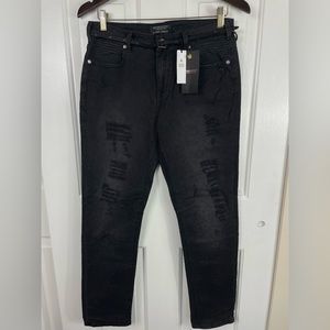 NWT $189 Maison Scotch 27 Jeans‎ Mademoiselle Taped Leg Pants Distressed Women’s